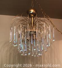 MaxSold Auction: Large Vintage Italian Murano Glass Teardrop Waterfall Chandelier - San Jose (California, USA) SELLER MANAGED Downsizing Online Auction - Gretchen Lane