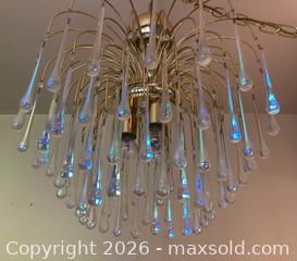 MaxSold Auction: Large Vintage Italian Murano Glass Teardrop Waterfall Chandelier - San Jose (California, USA) SELLER MANAGED Downsizing Online Auction - Gretchen Lane