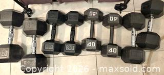MaxSold Auction: Various Branded Hex and Steel Dumbbells - Newmarket (Ontario, Canada) SELLER MANAGED Downsizing Online Auction - Silken Laumann Drive