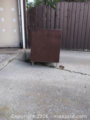 MaxSold Auction: Mid Century Modern Low Dresser/Credenza, Tambour-Style Front, Dark Walnut Finish  - Calgary (Alberta, Canada) SELLER MANAGED Downsizing Online Auction - Willowview Road South East