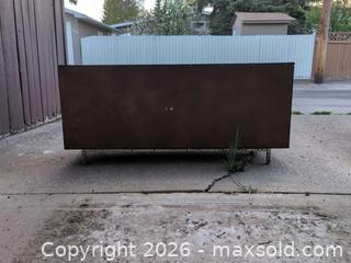 MaxSold Auction: Mid Century Modern Low Dresser/Credenza, Tambour-Style Front, Dark Walnut Finish  - Calgary (Alberta, Canada) SELLER MANAGED Downsizing Online Auction - Willowview Road South East