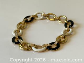 MaxSold Auction: 18K Gold + Enamel + Diamond Bracelet  - Toronto (Ontario, Canada) PARTNER MANAGED Estate Sale Online Auction -  Esander Drive (STORAGE)