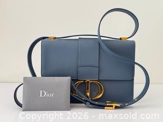 MaxSold Auction: Christian Dior 30 Montaigne Flap Bag in Blue Calfskin COA  - Toronto (Ontario, Canada) PARTNER MANAGED Estate Sale Online Auction -  Esander Drive (STORAGE)