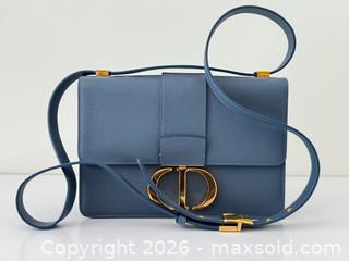 MaxSold Auction: Christian Dior 30 Montaigne Flap Bag in Blue Calfskin COA  - Toronto (Ontario, Canada) PARTNER MANAGED Estate Sale Online Auction -  Esander Drive (STORAGE)