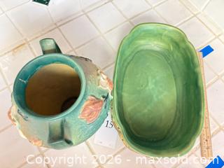 MaxSold Auction: Roseville Arts & Crafts Ceramic Vase and Centerpiece Bowl - San Jose (California, USA) PARTNER MANAGED Estate Sale Online Auction - Union Avenue