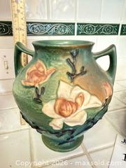MaxSold Auction: Roseville Arts & Crafts Ceramic Vase and Centerpiece Bowl - San Jose (California, USA) PARTNER MANAGED Estate Sale Online Auction - Union Avenue