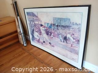 MaxSold Auction: Signed Framed Baseball Print with Assorted Bats, Patches & Card - San Jose (California, USA) PARTNER MANAGED Estate Sale Online Auction - Union Avenue