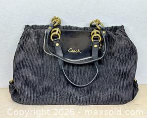 MaxSold Auction: COACH Pleated Satin and Patent Leather Ashley Tote - Toronto (Ontario, Canada) SELLER MANAGED Downsizing Online Auction - Nassau Street