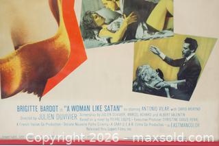 MaxSold Auction: Framed Vintage Movie Poster "A Woman Like Satan"  - Toronto (Ontario, Canada) SELLER MANAGED Downsizing Online Auction - Nassau Street