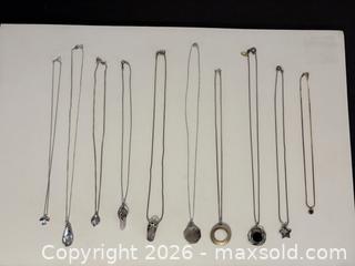 MaxSold Auction: 10 Sterling Silver Necklaces #2 - North Vancouver (British Columbia, Canada) PARTNER MANAGED Downsizing Online Auction - 14th Street West