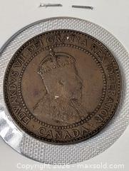 MaxSold Auction: 1909 Canada Large Cent Coin Toned - Kingston (Ontario, Canada) SELLER MANAGED Reseller Online Auction - Railway Street