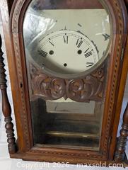 MaxSold Auction: ANTIQUE Clock Case Wooden Glass Door Spindle clock - Kingston (Ontario, Canada) SELLER MANAGED Reseller Online Auction - Railway Street
