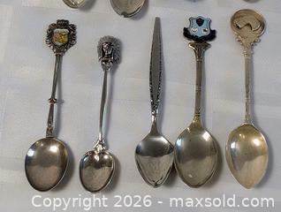 MaxSold Auction: Lot of 9 Silver plated Collector spoons  - Kingston (Ontario, Canada) SELLER MANAGED Reseller Online Auction - Railway Street