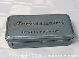 MaxSold Auction: Sewing Machine parts Tin lot - Kingston (Ontario, Canada) SELLER MANAGED Reseller Online Auction - Railway Street