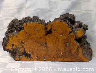 MaxSold Auction: Solid Burl Mantle Clock Hand Made - Kingston (Ontario, Canada) SELLER MANAGED Reseller Online Auction - Railway Street