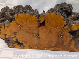 MaxSold Auction: Solid Burl Mantle Clock Hand Made - Kingston (Ontario, Canada) SELLER MANAGED Reseller Online Auction - Railway Street