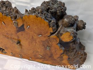 MaxSold Auction: Solid Burl Mantle Clock Hand Made - Kingston (Ontario, Canada) SELLER MANAGED Reseller Online Auction - Railway Street