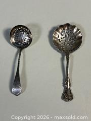 MaxSold Auction: Antique STERLING SILVER Pierced Bon-Bon and Sugar/Berry Sifter - Marked  - Toronto (Ontario, Canada) SELLER MANAGED Reseller Online Auction - Chesswood Drive