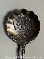 MaxSold Auction: Antique STERLING SILVER Pierced Bon-Bon and Sugar/Berry Sifter - Marked  - Toronto (Ontario, Canada) SELLER MANAGED Reseller Online Auction - Chesswood Drive