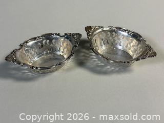 MaxSold Auction: Pair of BIRKS STERLING SILVER Pierced Nut Dishes - Marked  - Toronto (Ontario, Canada) SELLER MANAGED Reseller Online Auction - Chesswood Drive