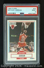 MaxSold Auction: Michael Jordan 1990 Fleer Card #26 PSA Graded 9 Mint - Ajax (Ontario, Canada) SELLER MANAGED Reseller Online Auction - Harwood Avenue. North (STORAGE)