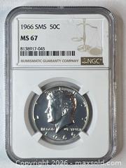 MaxSold Auction: 1966 Kennedy Half Dollar NGC Slab No Mint Mark - Winter Haven (Florida, USA) SELLER MANAGED Estate Sale Online Auction -  6th Street North West