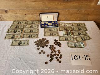 MaxSold Auction: Mixed Coins and Currency Lot with Coin Presentation Case - Morgan Hill (California, USA) PARTNER MANAGED Estate Sale Online Auction - Holiday Drive