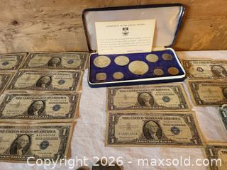 MaxSold Auction: Mixed Coins and Currency Lot with Coin Presentation Case - Morgan Hill (California, USA) PARTNER MANAGED Estate Sale Online Auction - Holiday Drive