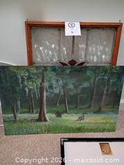 MaxSold Auction: Stained Glass Panel, Framed Children's Art & Landscape Painting (R) - Winter Haven (Florida, USA) PARTNER MANAGED Estate Sale Online Auction - Jardin Lane