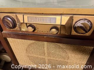 MaxSold Auction: Admiral 1950s Console TV Wood Cabinet with Clock Radio and Camera D - Toronto (Ontario, Canada) Estate Sale Online Auction - Sparkhall Avenue