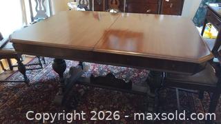 MaxSold Auction: Antique/Vintage Solid Wood Dining Table with Removable Leaf D - Toronto (Ontario, Canada) Estate Sale Online Auction - Sparkhall Avenue