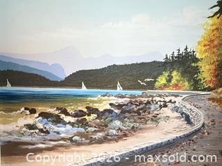 MaxSold Auction: Framed Coastal Landscape by R. Arseneault & Signed 'Lone Wolf' Print B - Toronto (Ontario, Canada) Estate Sale Online Auction - Sparkhall Avenue