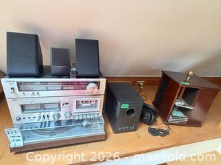 MaxSold Auction: Toshiba & JVC Stereo System with Turntable, Speakers, Subwoofer, Headset, CDs & Stand B - Toronto (Ontario, Canada) Estate Sale Online Auction - Sparkhall Avenue