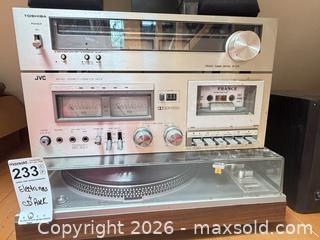MaxSold Auction: Toshiba & JVC Stereo System with Turntable, Speakers, Subwoofer, Headset, CDs & Stand B - Toronto (Ontario, Canada) Estate Sale Online Auction - Sparkhall Avenue