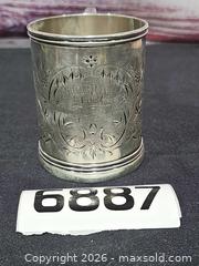 MaxSold Auction: Victorian-Style Silver Plate Tankard with Engraved Floral Pattern, inscription dated  1875 - Hatboro (Pennsylvania, USA) PARTNER MANAGED Estate Sale Online Auction - Jacksonville Road