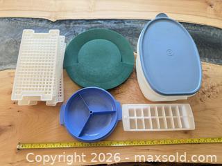 MaxSold Auction: Tupperware & Assorted Plastic Kitchen Trays, Ice Tray, Green Trivet - Saanich (British Columbia, Canada) SELLER MANAGED Downsizing Online Auction - Sunnygrove Place