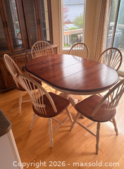 MaxSold Auction: Oval Pedestal Dining Table with Stained Wood Top - Mississauga (Ontario, Canada) PARTNER MANAGED Estate Sale Online Auction - Early Settler Row