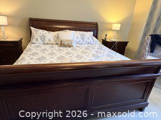 MaxSold Auction: Solid Wood King Size Sleigh Bed Frame - Vancouver (British Columbia, Canada) SELLER MANAGED Moving Online Auction - West 11th Avenue