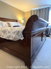 MaxSold Auction: Solid Wood King Size Sleigh Bed Frame - Vancouver (British Columbia, Canada) SELLER MANAGED Moving Online Auction - West 11th Avenue