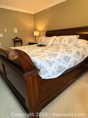 MaxSold Auction: Solid Wood King Size Sleigh Bed Frame - Vancouver (British Columbia, Canada) SELLER MANAGED Moving Online Auction - West 11th Avenue