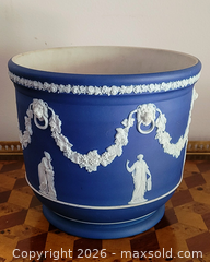 MaxSold Auction: Large Vintage Wedgwood Blue Jasperware Large Cachepot Planter - Newmarket (Ontario, Canada) SELLER MANAGED Downsizing Online Auction - Amberlee Court