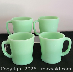 MaxSold Auction: Set of 4 Vintage Fire-King Jadeite Milk Glass D-Handle Mugs - Newmarket (Ontario, Canada) SELLER MANAGED Downsizing Online Auction - Amberlee Court