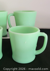 MaxSold Auction: Set of 4 Vintage Fire-King Jadeite Milk Glass D-Handle Mugs - Newmarket (Ontario, Canada) SELLER MANAGED Downsizing Online Auction - Amberlee Court