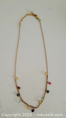 MaxSold Auction: Vintage 14K Gold Necklace with Multi-Colored Gemstone Drops – Marked 585 - Newmarket (Ontario, Canada) SELLER MANAGED Downsizing Online Auction - Amberlee Court