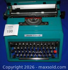 MaxSold Auction: Vintage MCM 1960’s 1970’s Olivetti Studio 45 Manual Typewriter with Case - As Is  - Delta (British Columbia, Canada) SELLER MANAGED Downsizing Online Auction - Norum Place