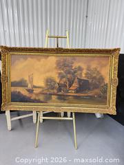 MaxSold Auction: Large Landscape Oil Painting on Canvas in Gilded Ornate Frame - Toronto (Ontario, Canada) SELLER MANAGED Downsizing Online Auction - Todd Baylis Boulevard (STORAGE)