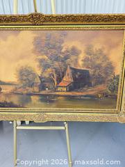MaxSold Auction: Large Landscape Oil Painting on Canvas in Gilded Ornate Frame - Toronto (Ontario, Canada) SELLER MANAGED Downsizing Online Auction - Todd Baylis Boulevard (STORAGE)