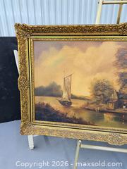 MaxSold Auction: Large Landscape Oil Painting on Canvas in Gilded Ornate Frame - Toronto (Ontario, Canada) SELLER MANAGED Downsizing Online Auction - Todd Baylis Boulevard (STORAGE)