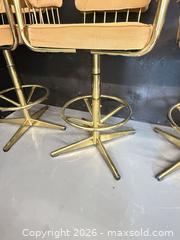MaxSold Auction: Mid-Century Modern Brass Swivel Bar Stools, Set of 3 - Toronto (Ontario, Canada) SELLER MANAGED Downsizing Online Auction - Todd Baylis Boulevard (STORAGE)
