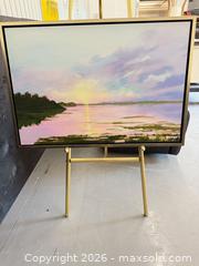 MaxSold Auction: Original Acrylic Landscape Seascape on Canvas, Framed, Large - Toronto (Ontario, Canada) SELLER MANAGED Downsizing Online Auction - Todd Baylis Boulevard (STORAGE)